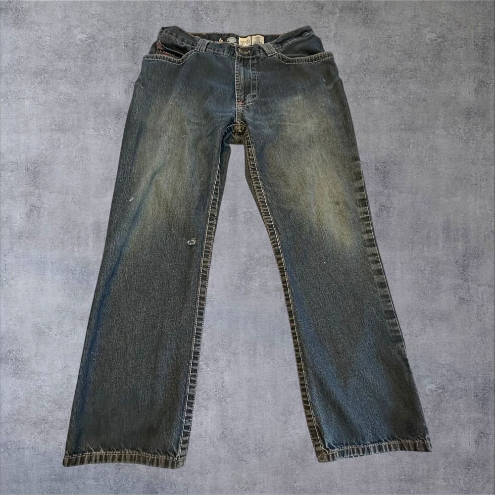 LAPCO FR‎ Work Jeans Mens 34x29 Blue Good Flame Resistant Distressed Denim